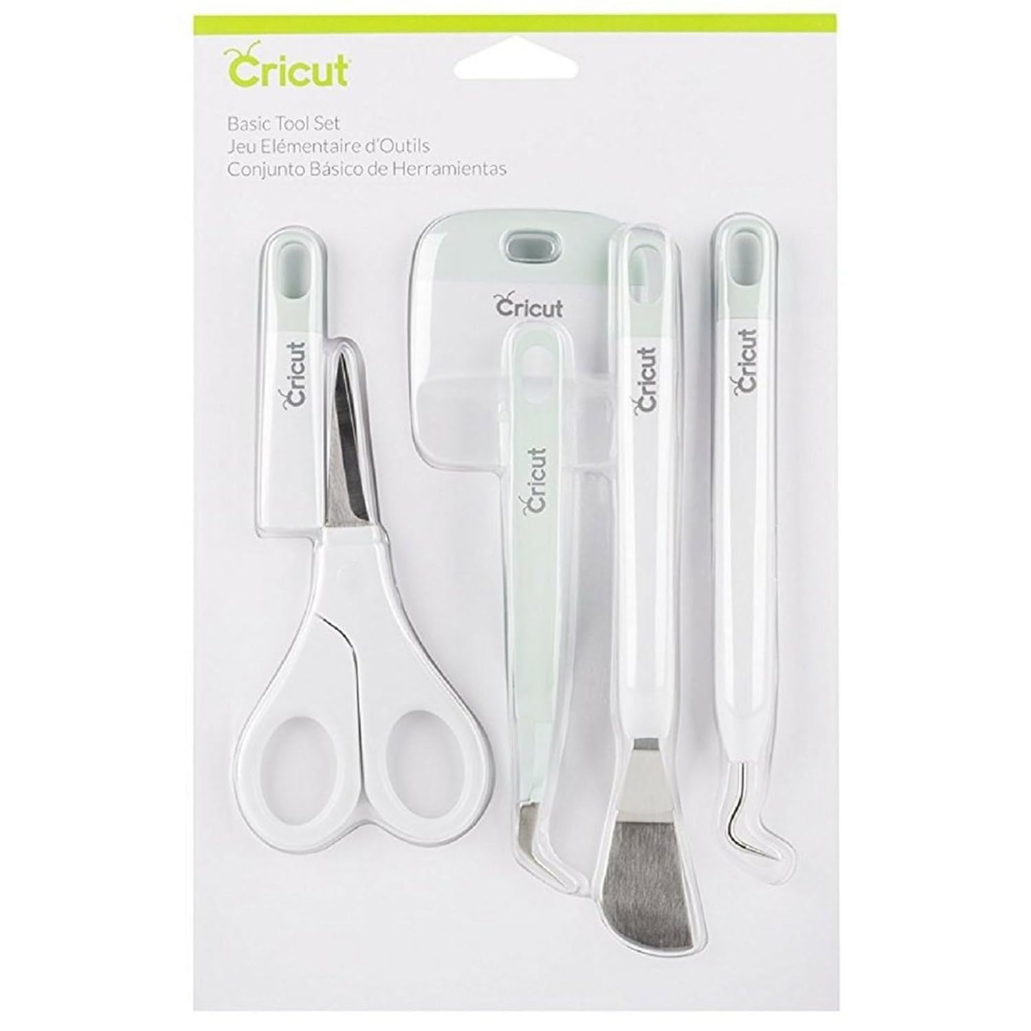 Cricut basic tool set 5 piece precision tool kit for vinyl paper and iron on projects
